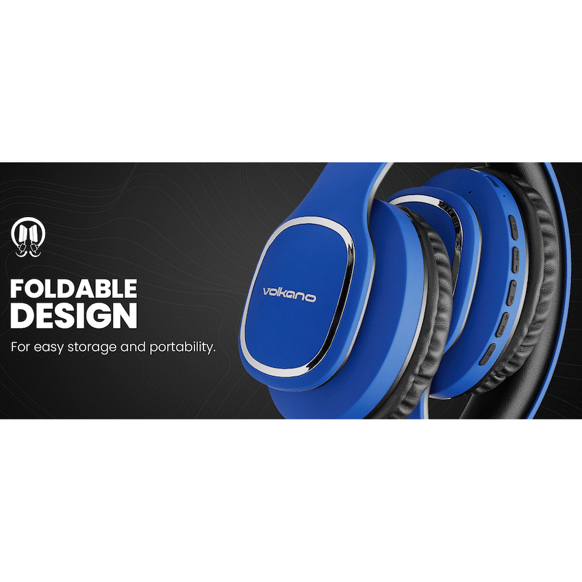 Volkano Phonic Series Bluetooth Full Size Headphones - Blue