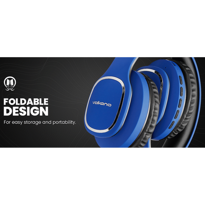 Volkano Phonic Series Bluetooth Full Size Headphones - Blue