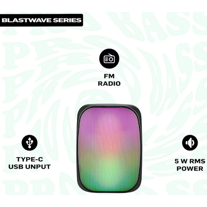 Pro Bass BlastWave Series BT Mini Speaker - Black