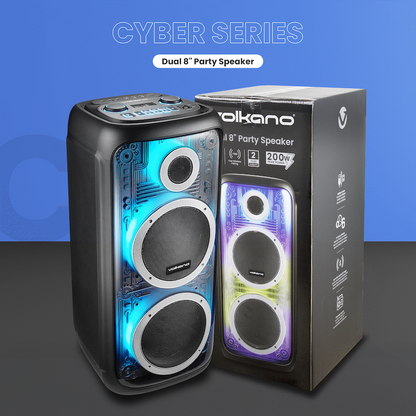 Volkano Cyber Series Dual 8" Party Speaker