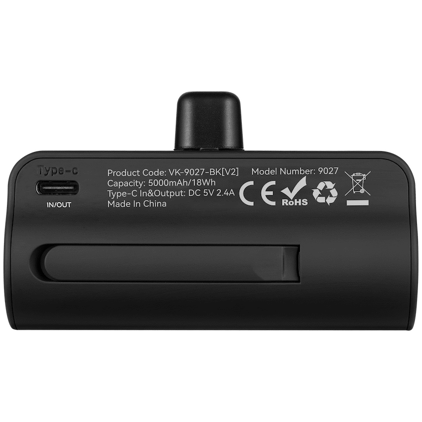 Volkano Relief Pro Power Bank - 5000mAh Type-C Direct Plug-In