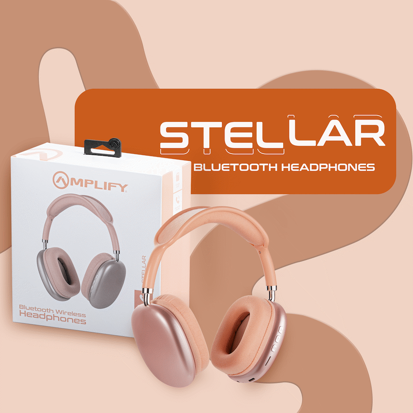 Amplify Stellar Series Bluetooth Headphones - orange