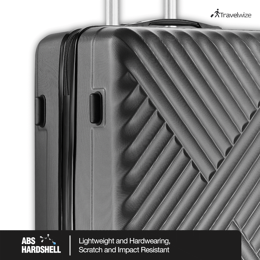 Travelwize Astra ABS 4-Wheels Spinner 3Pc Luggage Set Black