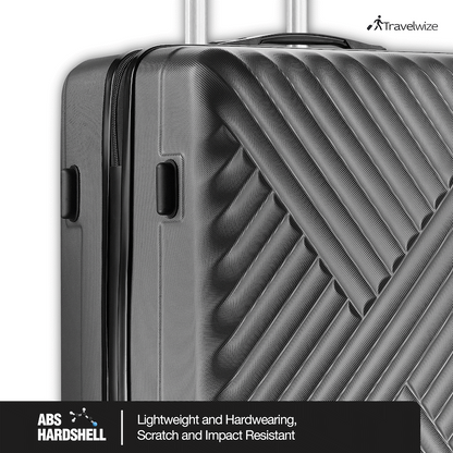 Travelwize Astra ABS 4-Wheels Spinner 3Pc Luggage Set Black