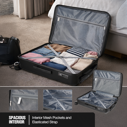 Travelwize Tourer PP 3Pc 4-wheel Spinner Luggage Set Black