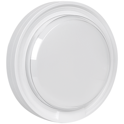 Ellies Cresent Series AC 24W Round LED Bulkhead - PC - WT