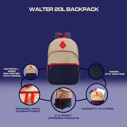 Quest Walter 20l Backpack - Navy/Tan