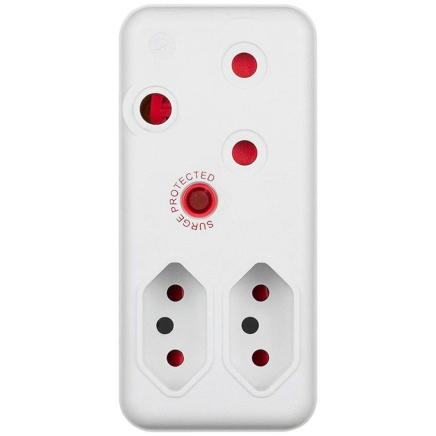 Switched 3-Way Medium Surge Adaptor - White