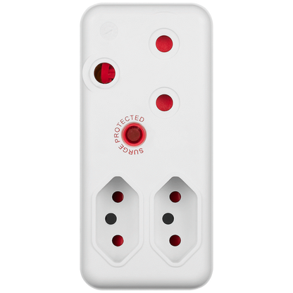 Switched 3-Way Medium Surge Adaptor - White