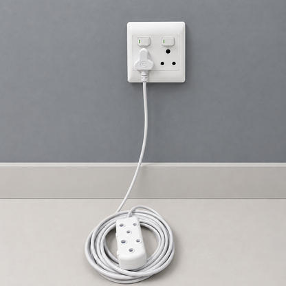 Switched Light Duty Side by Side (SBS) Extension Leads 5m - WT