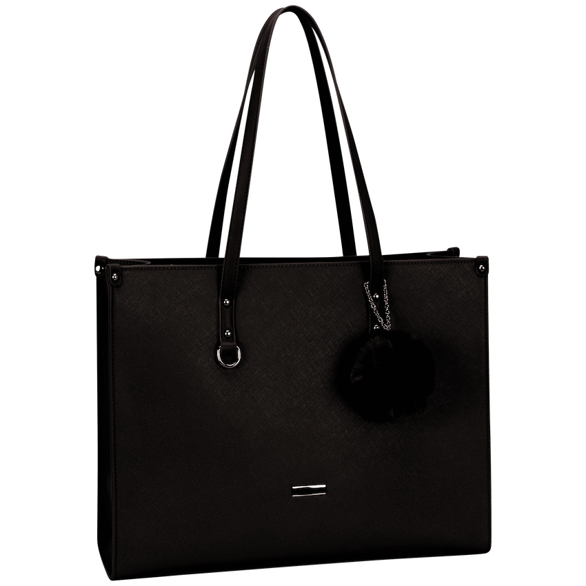 Supanova Pompom Ladies Laptop Bag - Black