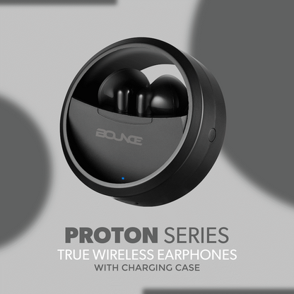 Bounce Proton Series True Wireless Earphones with Charging Case - Black