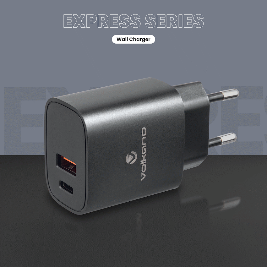 Volkano Express Series QC3.0 + PD Wall Charger - 20w with Cable