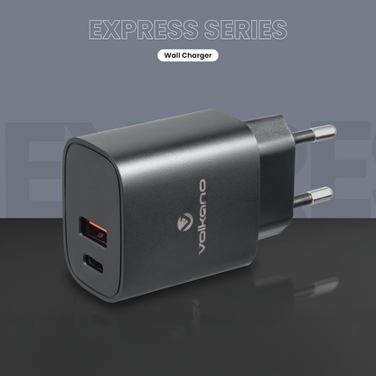 Volkano Express Series QC3.0 + PD Wall Charger - 20w with Cable