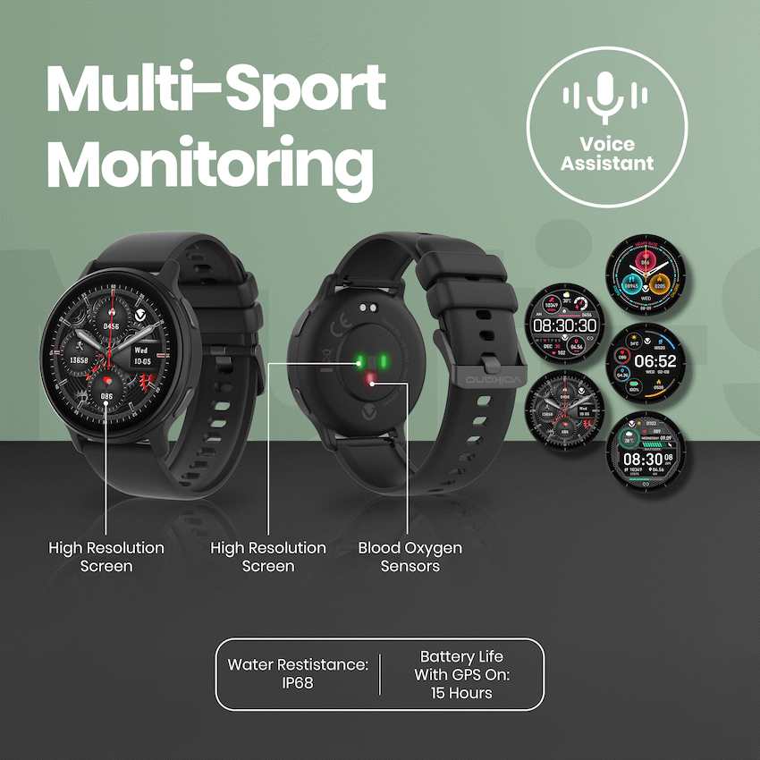 Volkano Stellar Series GPS Smartwatch - Black