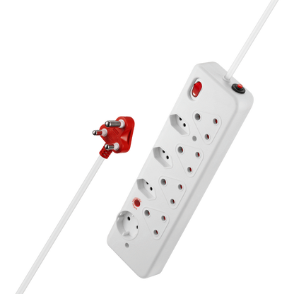 Nexon 8 Way  Medium Surge Multiplug 0.5M - White