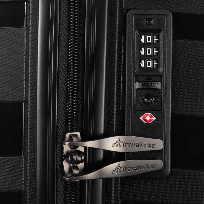 Travelwize Java PP 4-Wheel Spinner 55cm Luggage - Black