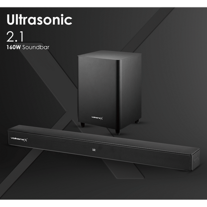 VolkanoX Ultrasonic 2.1 160W Soundbar with Wireless Subwoofer