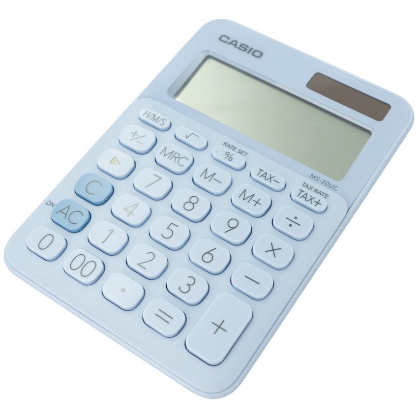 Casio MS-20UC - Desktop Calculator 12-Digit - Light Blue