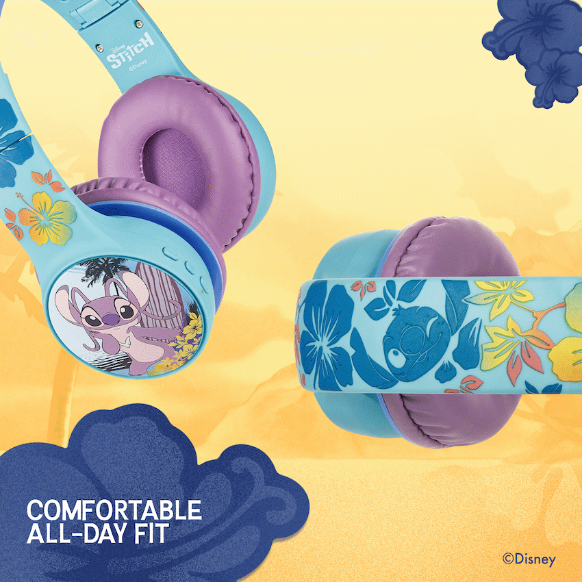 Disney Stitch Bluetooth Padded Headphones with dB Switch Function