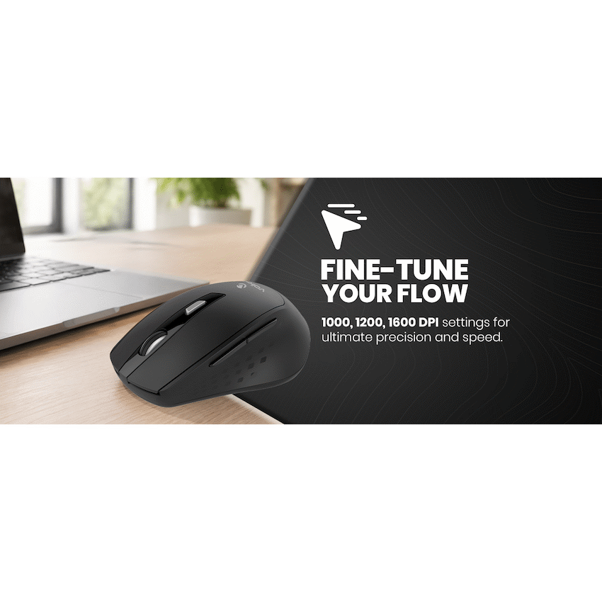Volkano Chrome Series Wireless Mouse - Black
