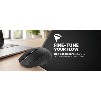 Volkano Chrome Series Wireless Mouse - Black