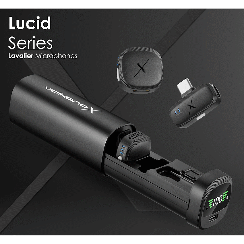 VolkanoX Lucid Series Lavalier Microphones with Charging Case