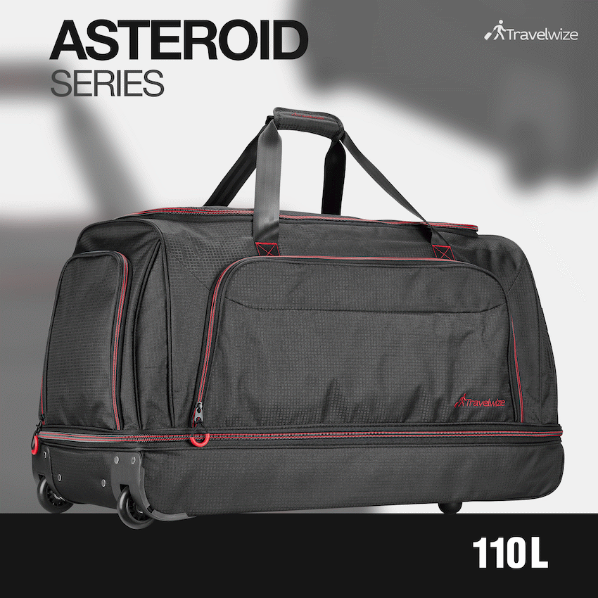 Travelwize Asteroid Trolley Duffle - Black/Red