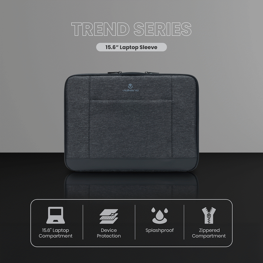 Volkano Trend Series 15.6" Laptop Sleeve - Grey