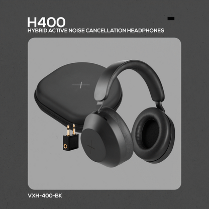 VolkanoX H400 Hybrid Active Noise Cancellation Headphones - Black