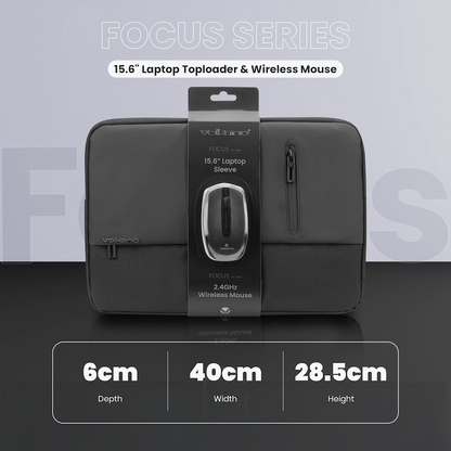 Volkano Focus Series 15.6" Laptop Sleeve & Wireless Mouse