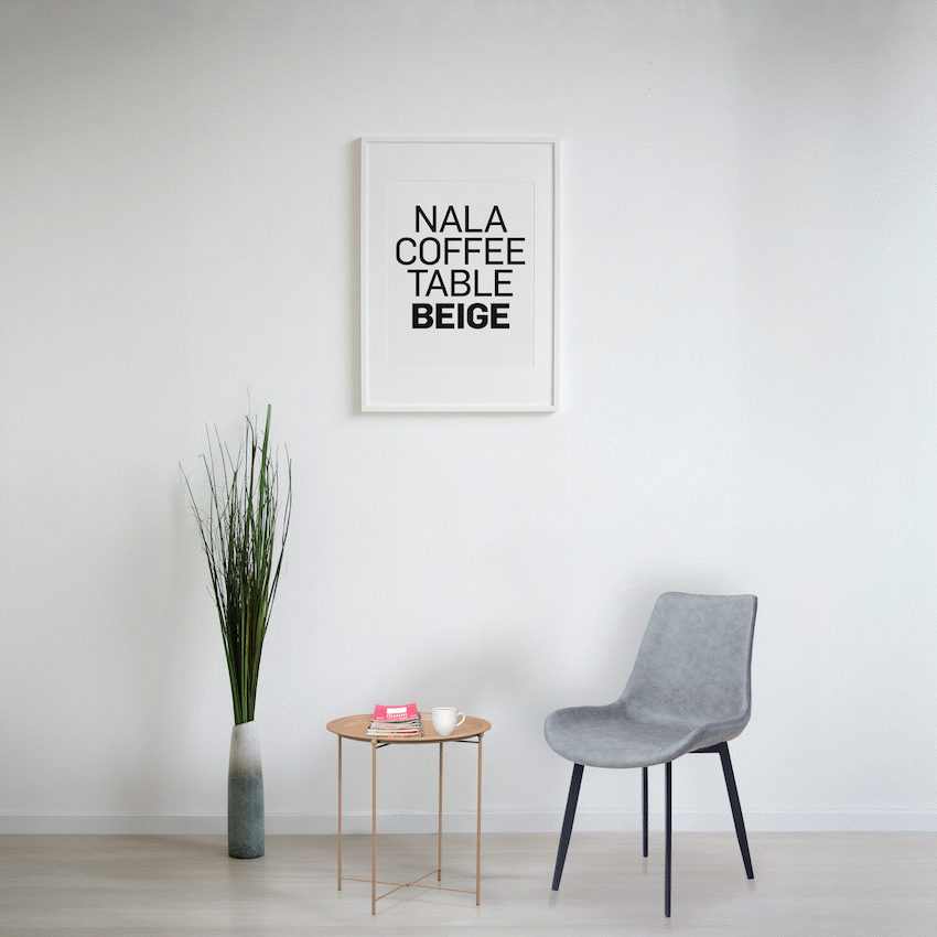Everfurn Nala Side Table Beige, Painted MDF, Steel Frame