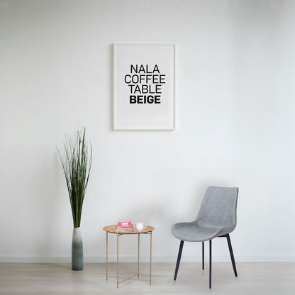 Everfurn Nala Side Table Beige, Painted MDF, Steel Frame