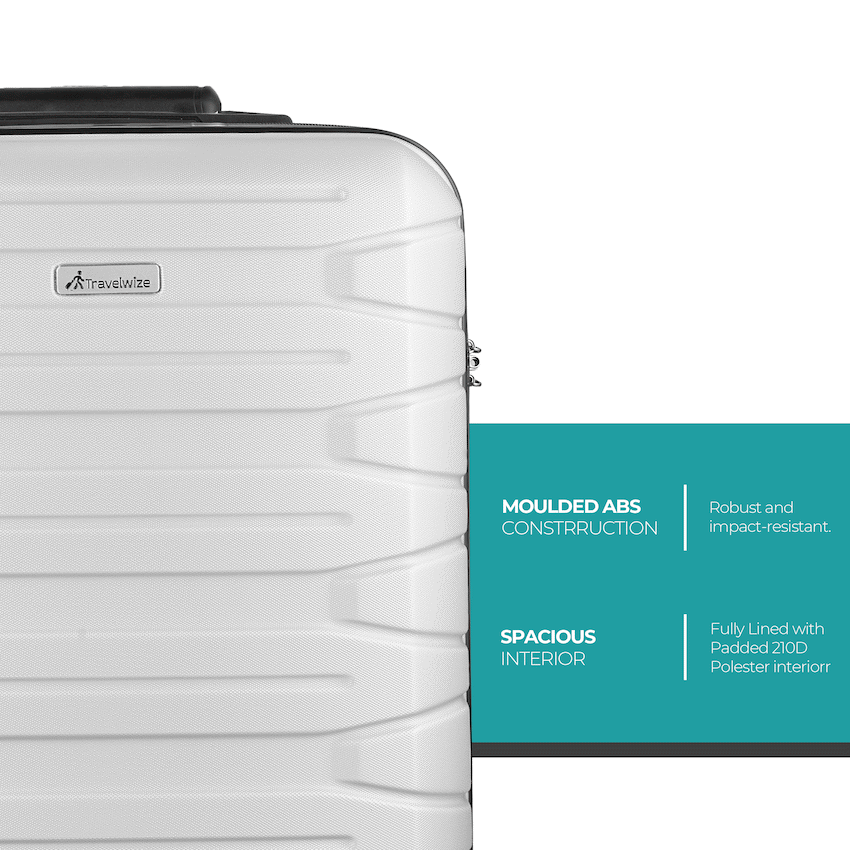 Travelwize Cabana ABS 4-Wheel Spinner 55cm Luggage - Platinum