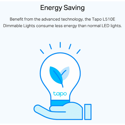 TP-Link Tapo L510E 8.7w Smart Wi-Fi Warm White Light Bulb, Dimmable, A60, E27