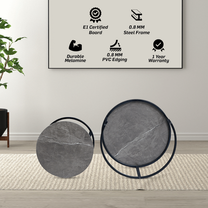 Everfurn Indus Nesting Coffee Table Marble Grey 2 - Piece