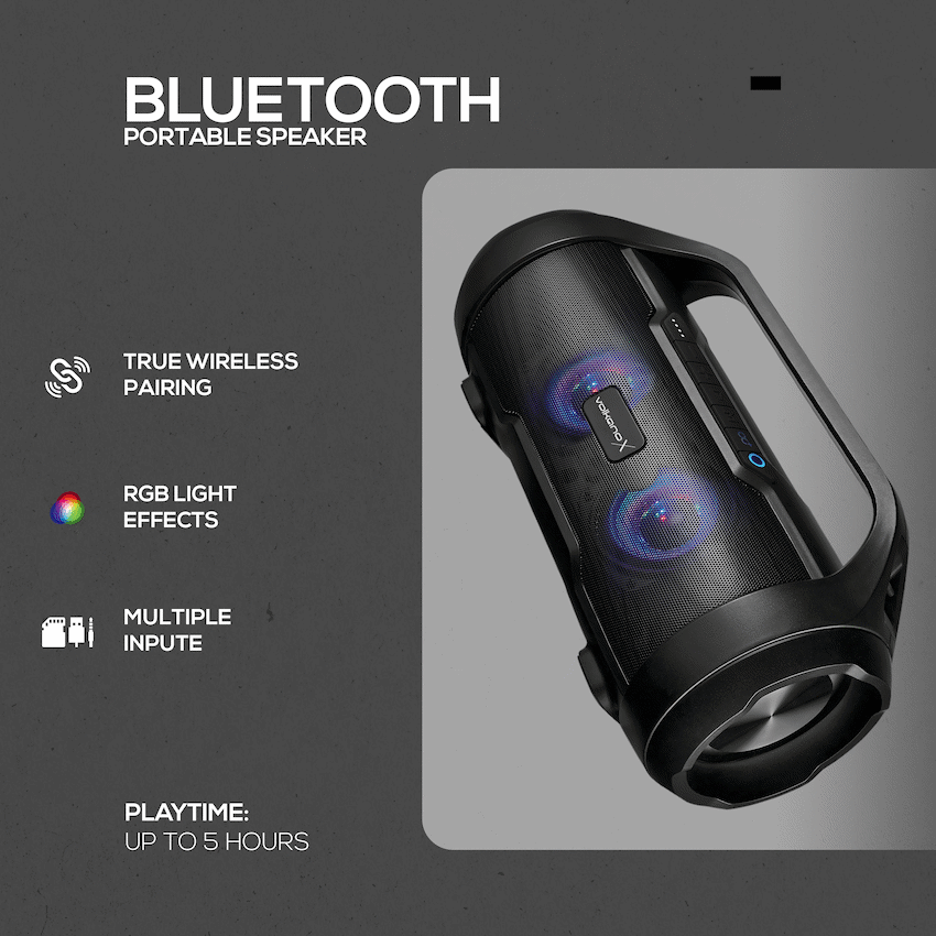 VolkanoX Cobra Series Bluetooth Speaker - Black