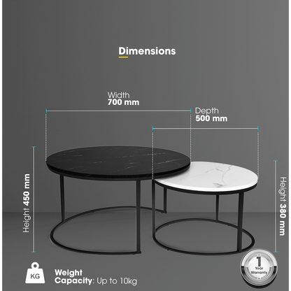 Everfurn Nile Nesting Coffee Table - Ying Yang
