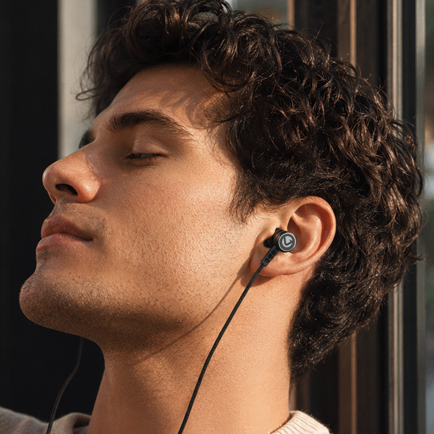 Volkano Earphones with Mic - STANNIC SERIES - Black