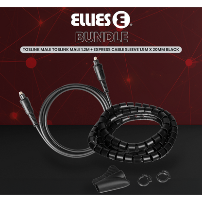 Volkano 1.2m & 3m Toslink Cables and 1.5m 20mm Express Cable - Bundle