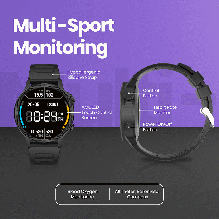 Volkano Active Tech Adrenaline Series GPS Watch with Heart Rate