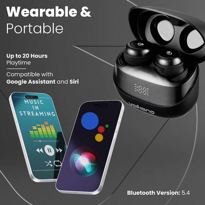 Volkano Aspen True Wireless Earphones - Black