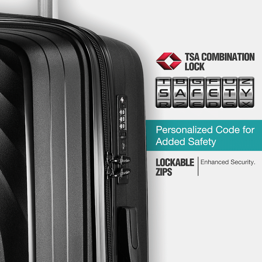 Travelwize Ripple PP 4-Wheel Spinner 75cm Luggage - Black