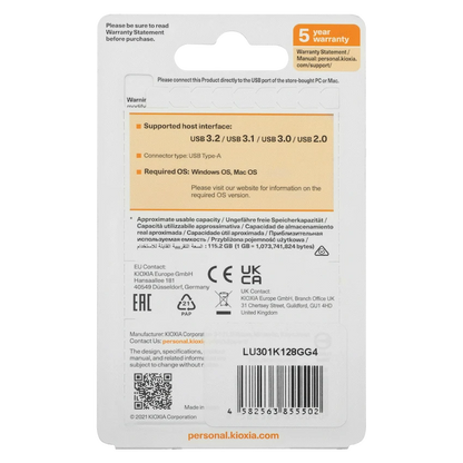 Kioxia U301- 128GB USB 3.2-GEN1-BLK