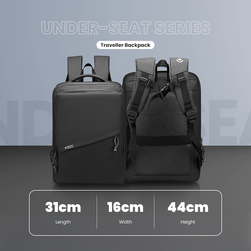 Volkano Under-Seat Traveller Backpack Black