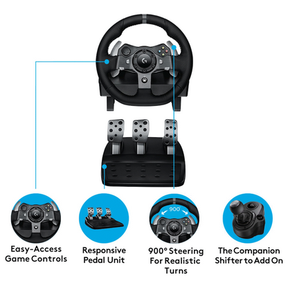 Logitech(R) G920 Driving Force Racing Wheel and Pedals for XB & PC