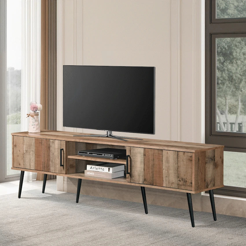 Everfurn Vernice TV Stand - 1800w with Two Cupboards