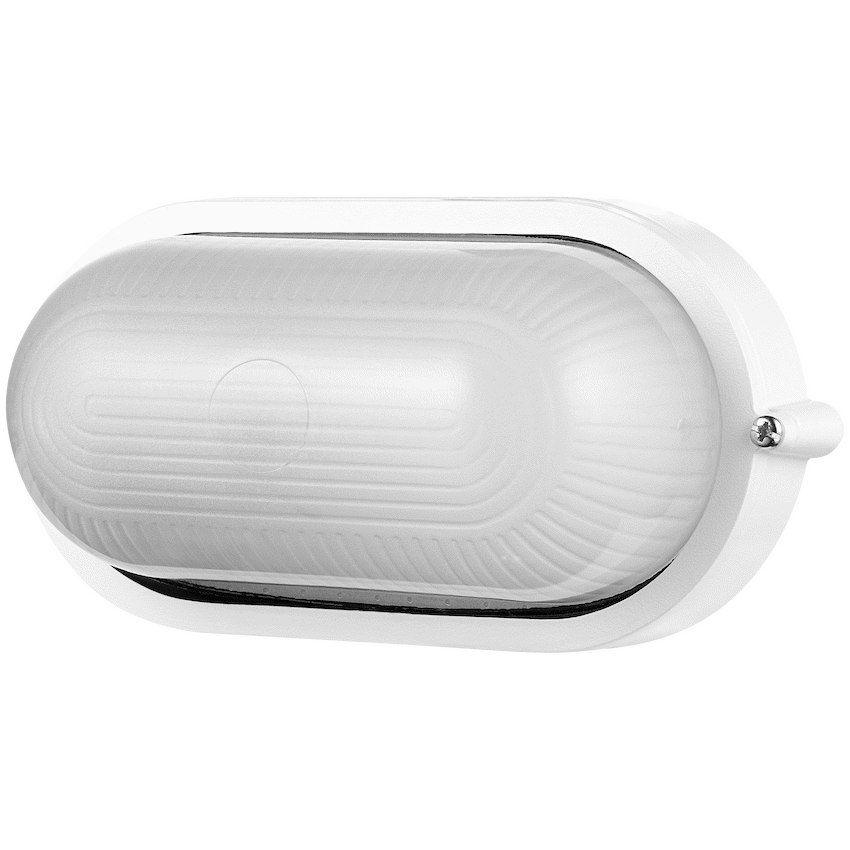 Ellies Illume Series - AC Oval Bulkhead - Aluminium + Glass - E27 Base - WT