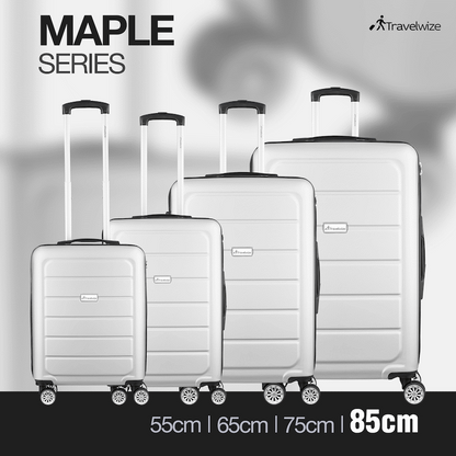 Travelwize Maple ABS 85cm 4-Wheel Spinner Luggage - Silver