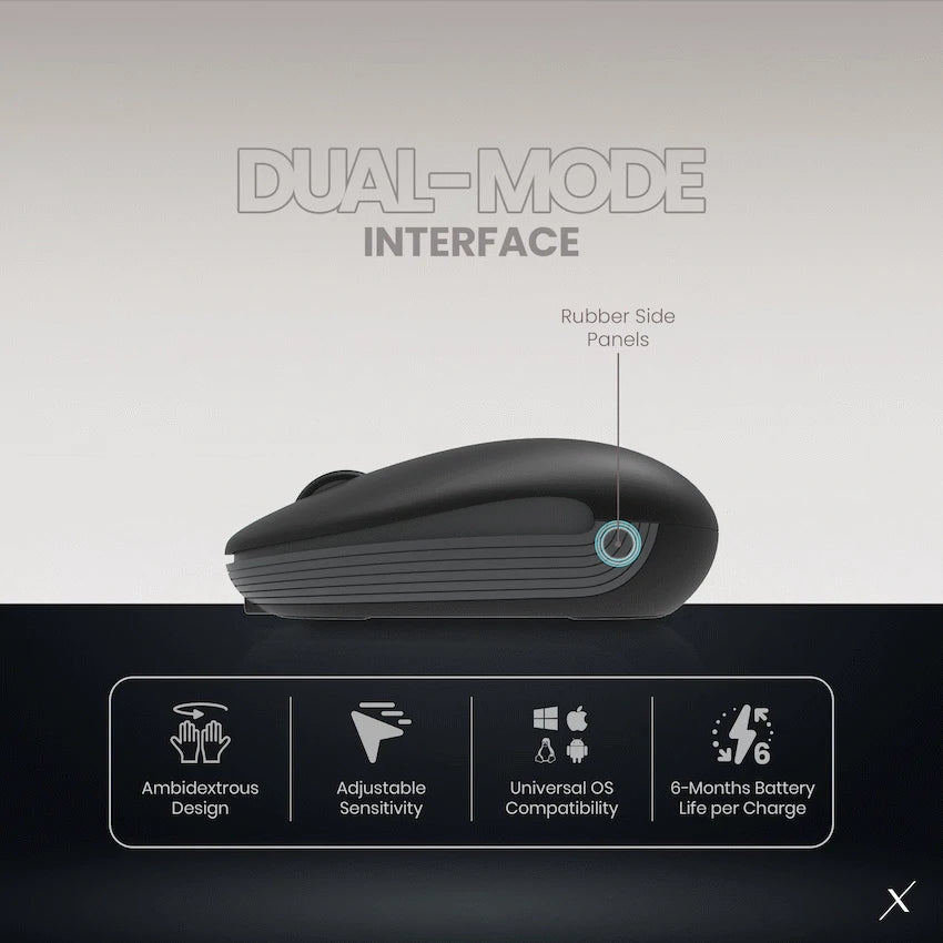 VolkanoX Asher Bluetooth Wireless Mouse - Graphite